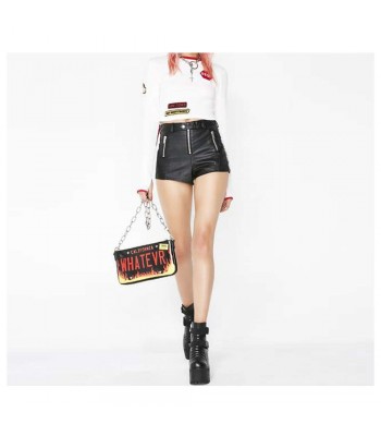 Women’s Mystic High Waist Black Shiny Shorts